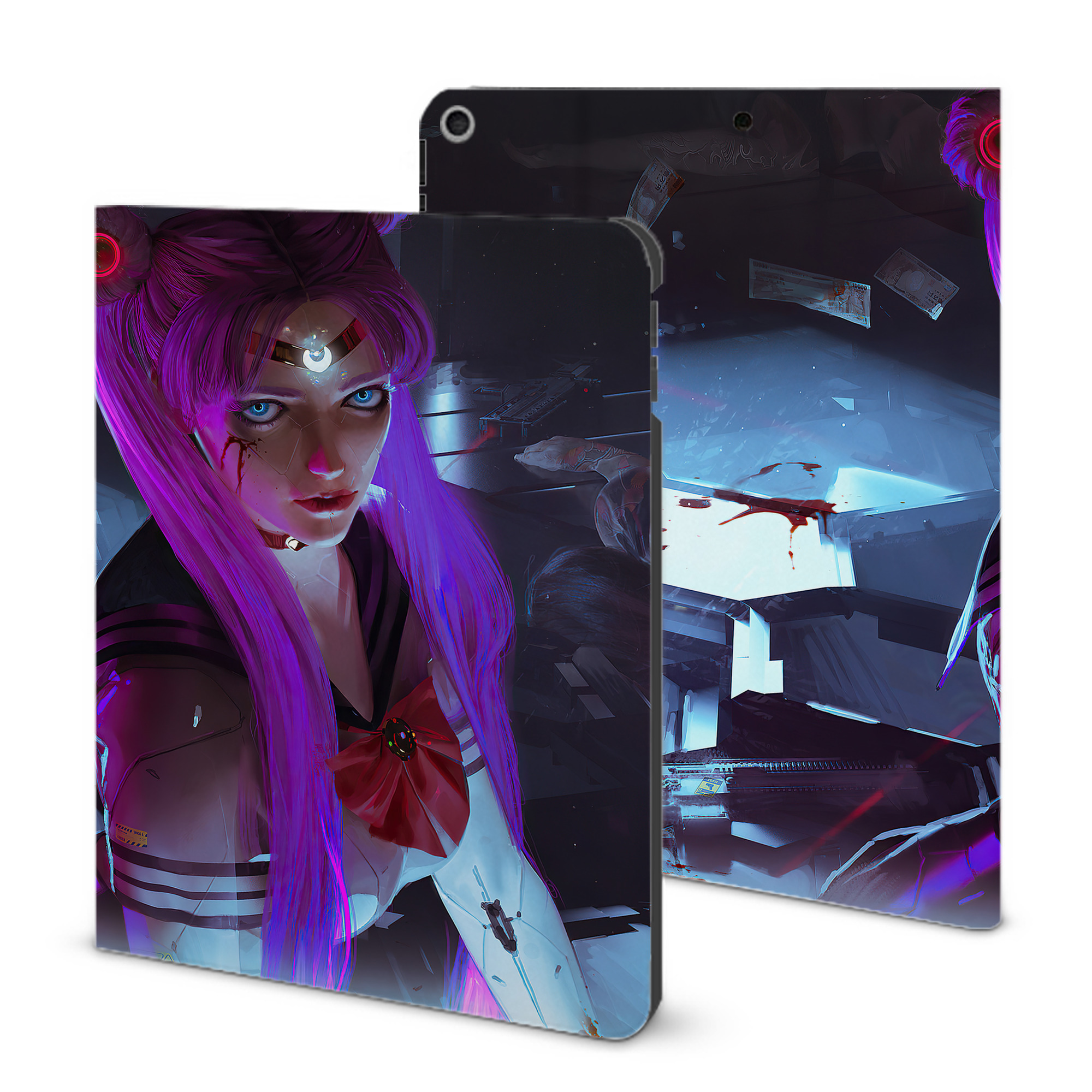 （画像用） 美少女戦士セーラームーン Sailor Moon IPad ケース ブック型 PUレザー TPU 耐衝撃 軽量 薄型 ペン収納なし 全面保護 IPad 各モデル対応